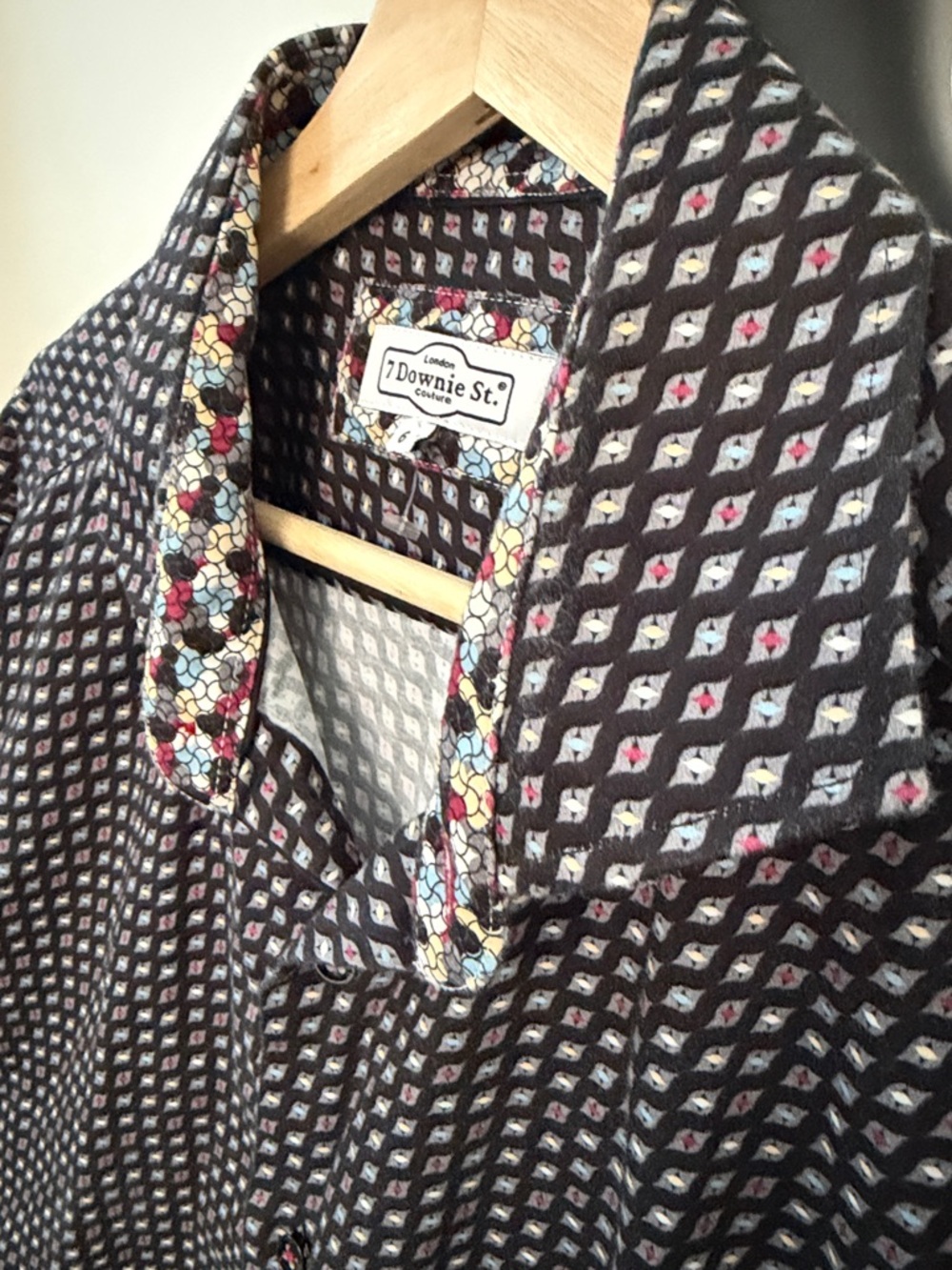 7 Downie St. Men’s Black Printed Long-Sleeve Button-Down Shirt size L-XL